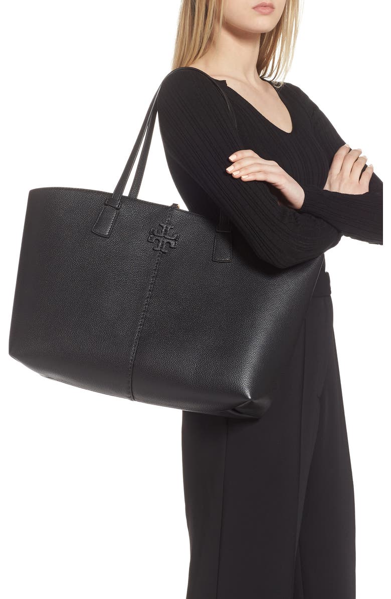 Tory Burch McGraw Leather Tote, Alternate, color,