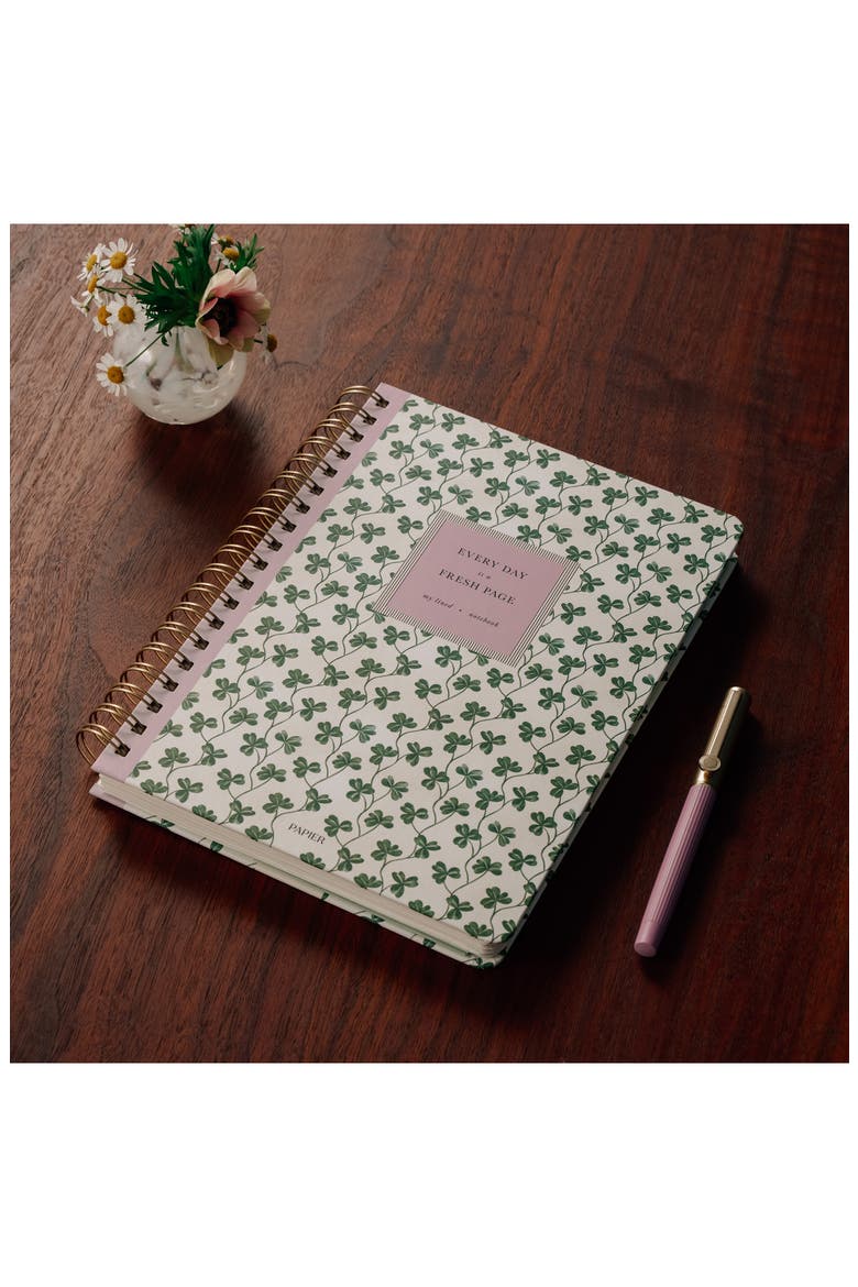 Clover Vine Ruled Spiral B5 Notebook, Alternate, color, NO COLOR
