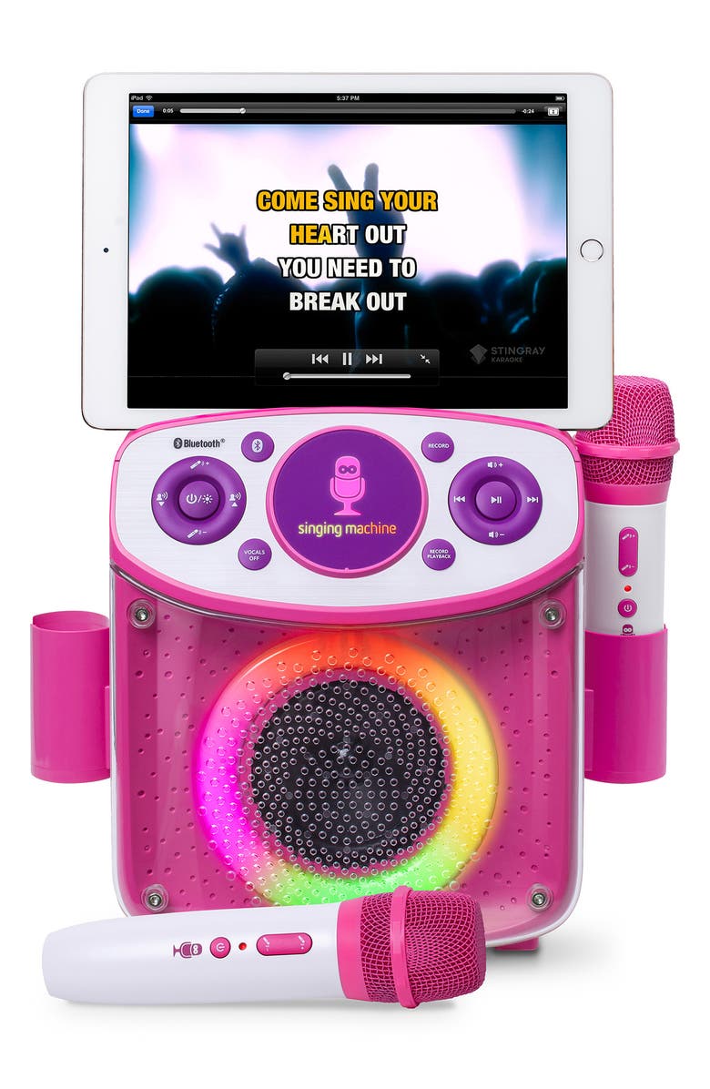 Singing Machine Mini Sparkle Bluetooth Karaoke Machine, Alternate, color, Pink