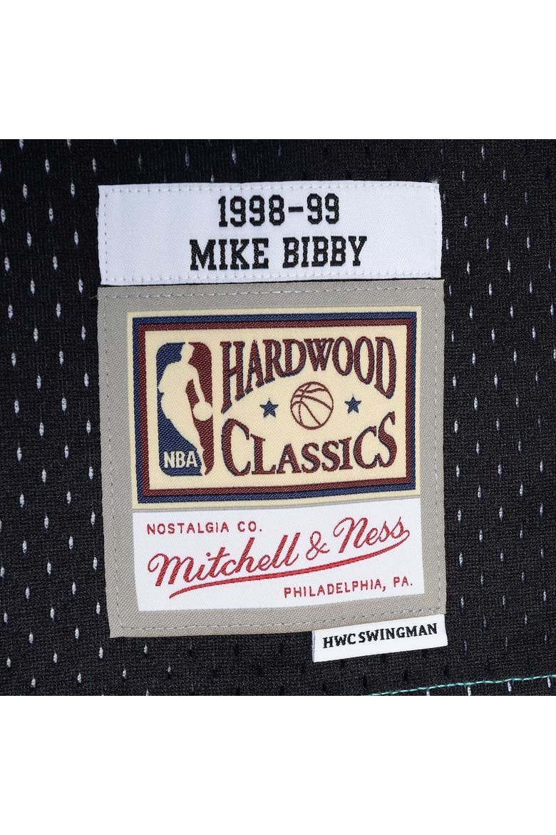 Men's Mitchell & Ness Mike Bibby Turquoise/Black Vancouver Grizzlies Hardwood Classics 1998-99 Split Swingman Jersey, Alternate, color, Turquoise