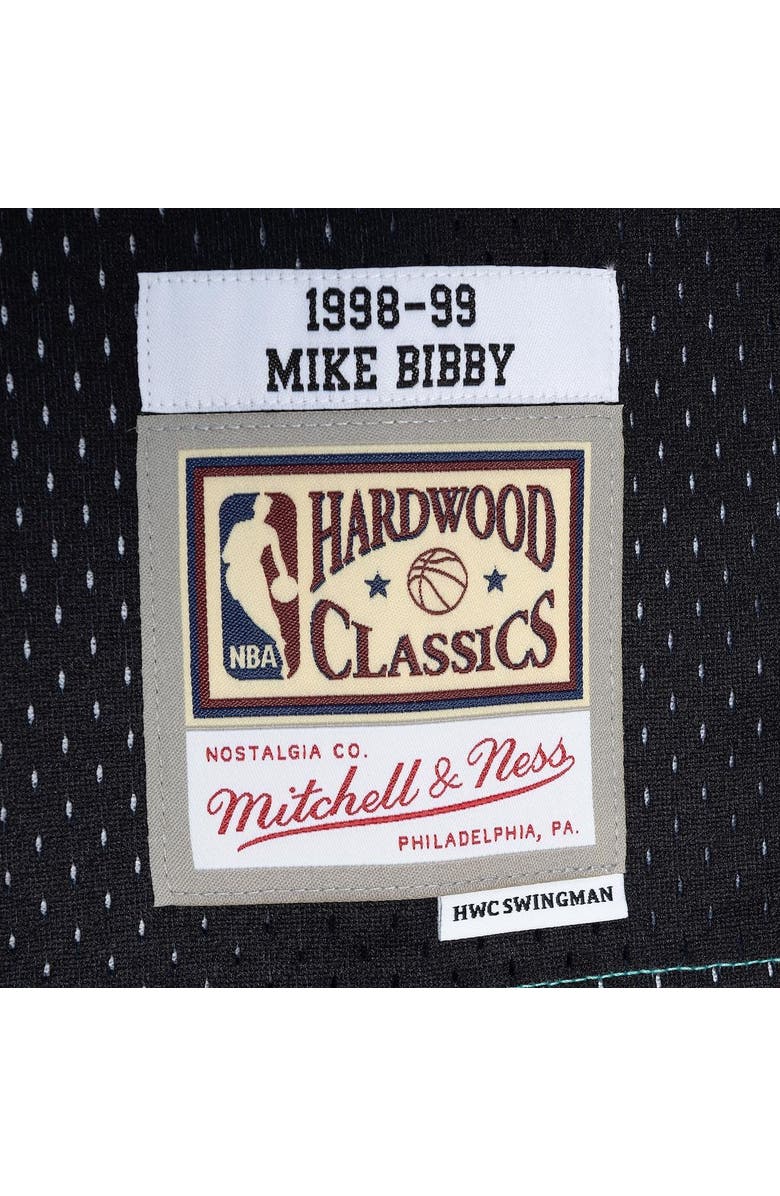 Mitchell & Ness Men's Mitchell & Ness Mike Bibby Turquoise/Black Vancouver Grizzlies Hardwood Classics 1998-99 Split Swingman Jersey, Alternate, color, 