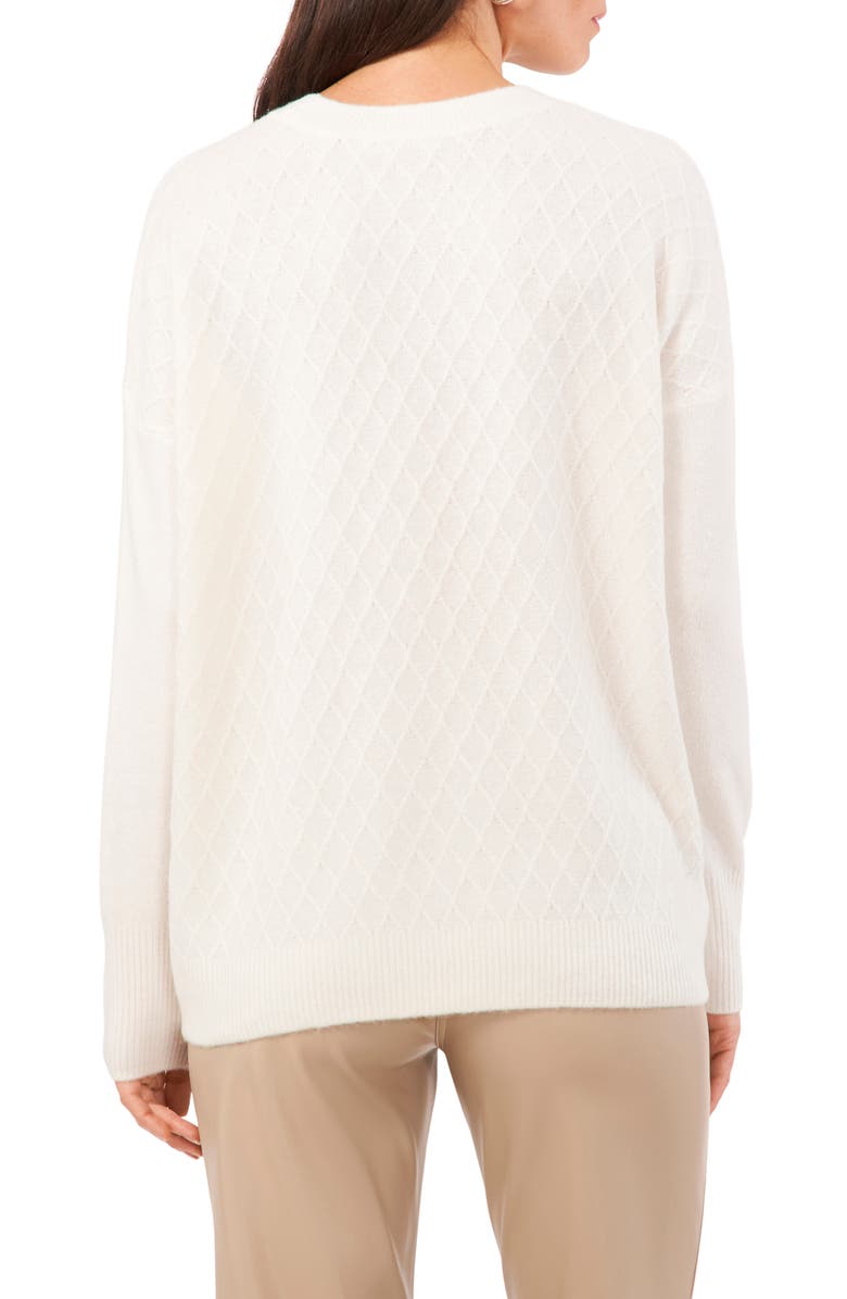 Vince Camuto Lattice Pattern Crewneck Sweater, Alternate, color,