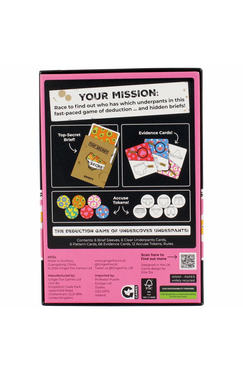 GINGER FOX Top Secret Briefs, The Deduction Game Of Undercover Underpants, Alternate, color, Multicolored