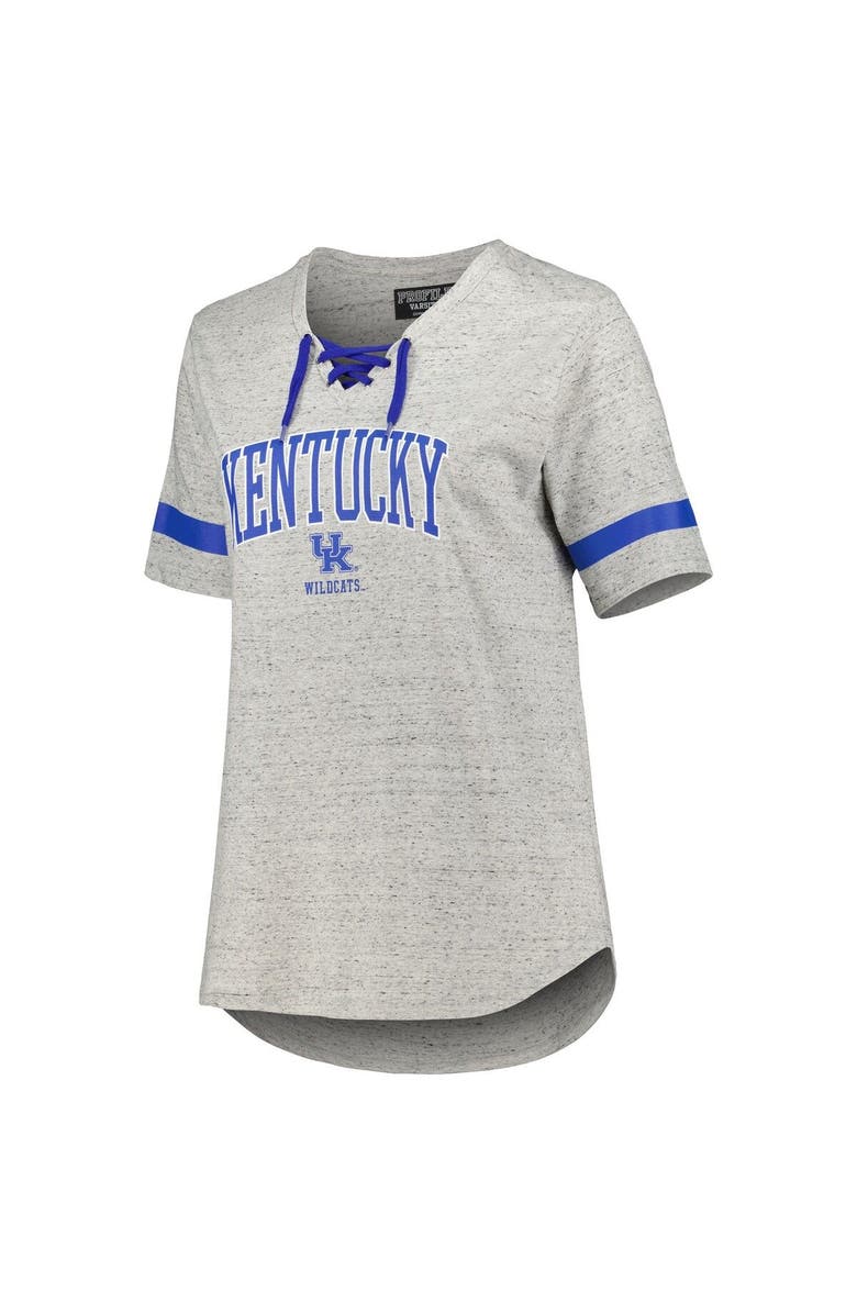 PROFILE Women's Heather Gray Kentucky Wildcats Plus Size Lace-Up T-Shirt, Alternate, color, 