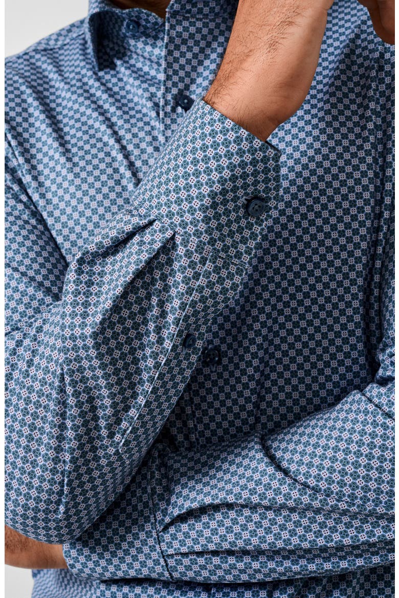 Geometric Print Pima Cotton Shirt, Alternate, color, HUNTER/ MULTI