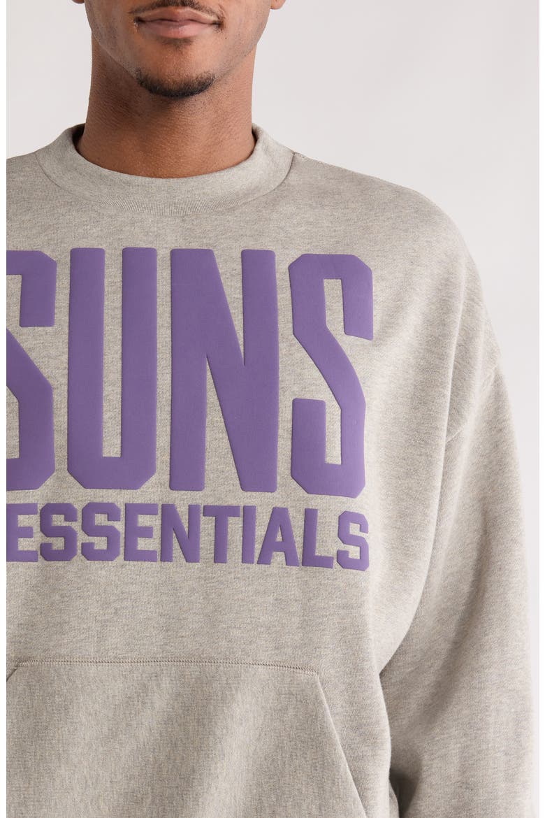 x NBA Suns Sport Fit Crewneck Sweatshirt, Alternate, color, WARM HEATHER