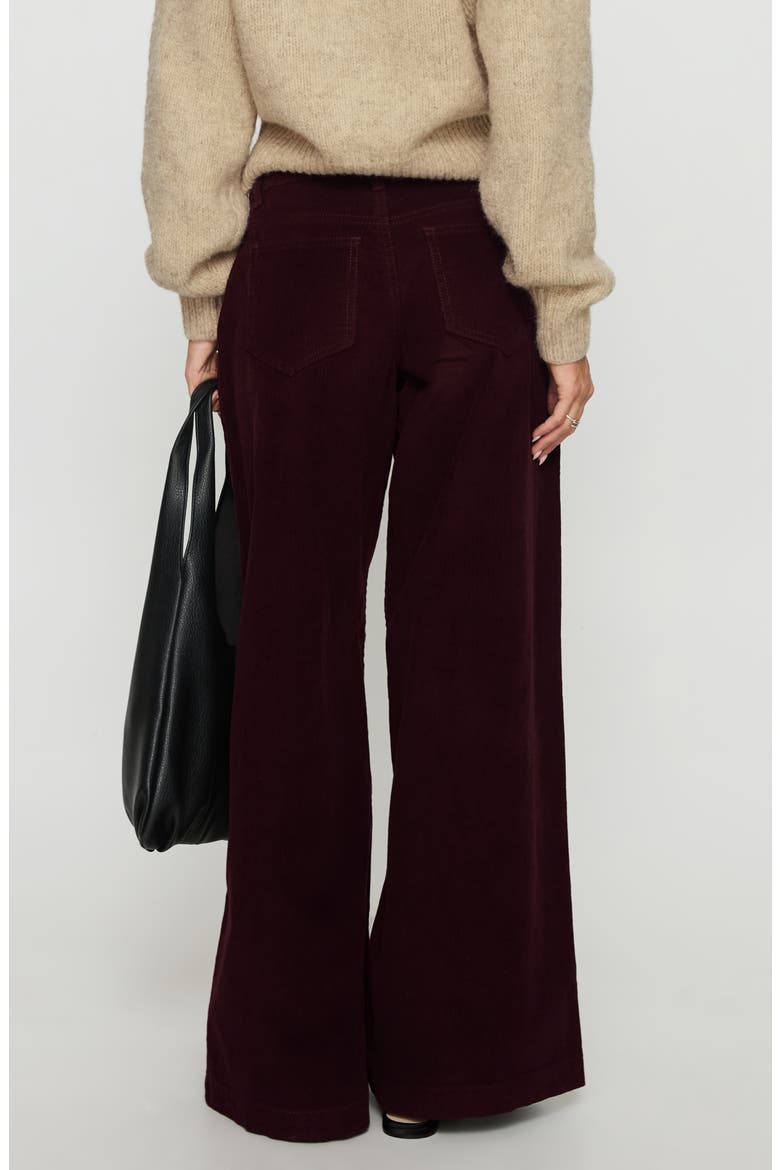 Jacynda Low Rise Wide Leg Corduroy Pants, Alternate, color, CURRANT