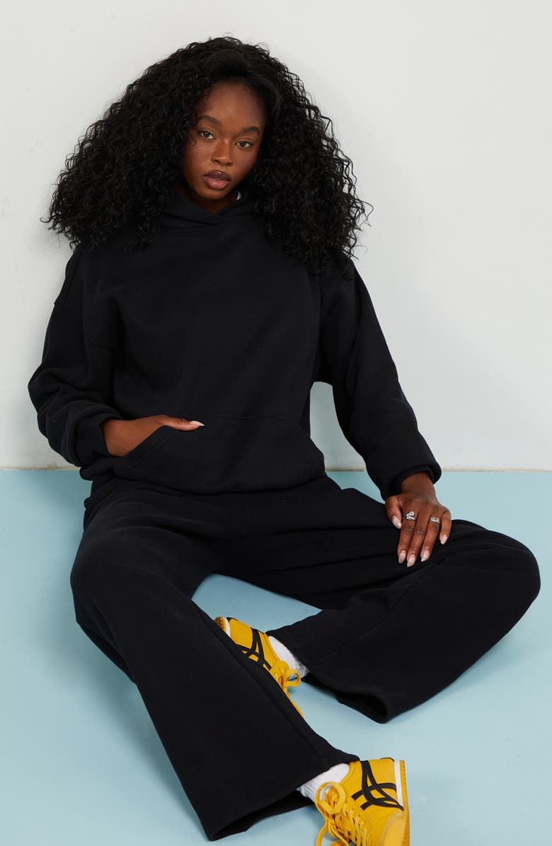 PacSun Core Fleece Hoodie, Alternate, color, Black