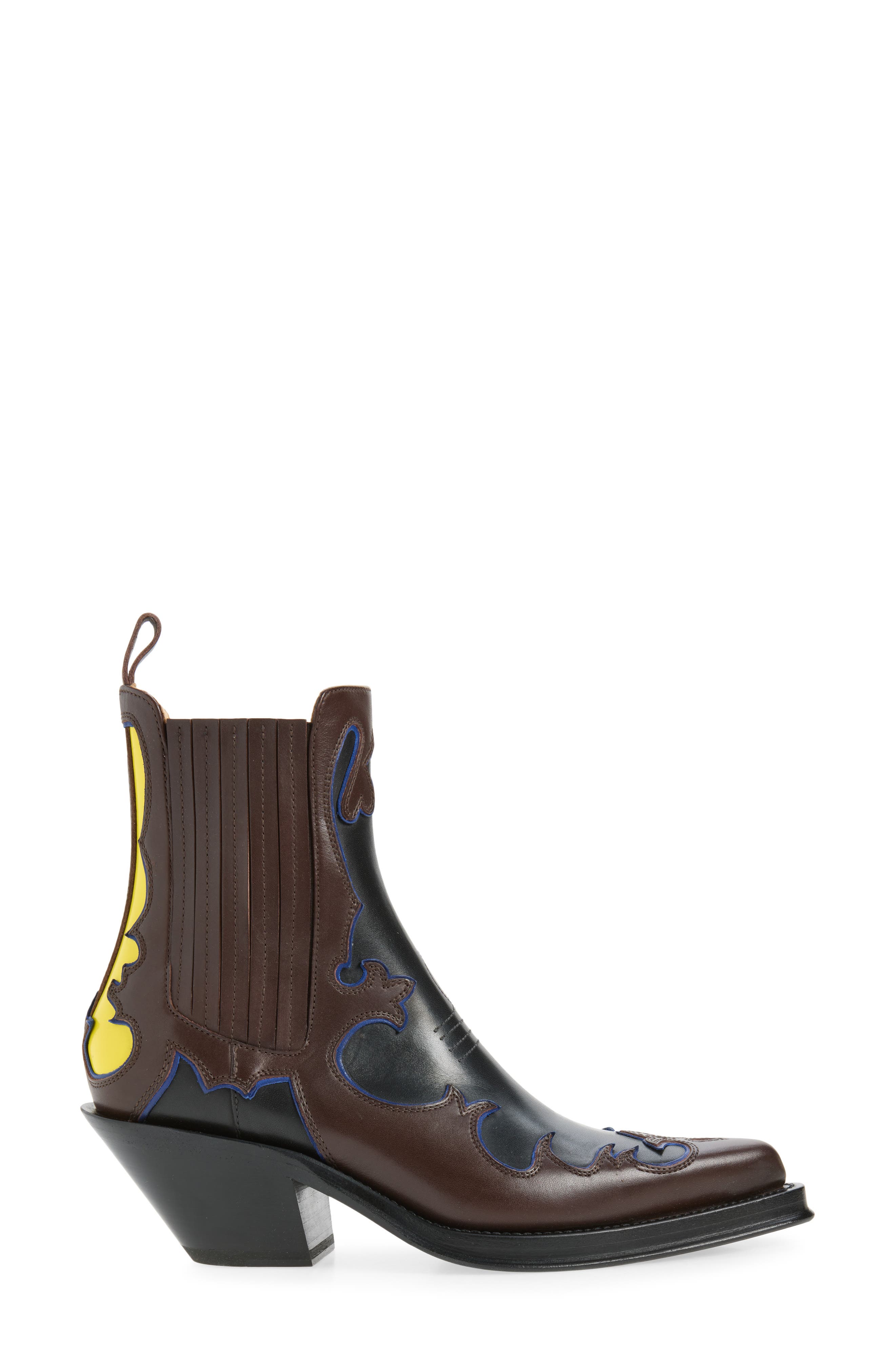 Cassidy Leather Chelsea Western Boot, Alternate, color, BLACK MULTI