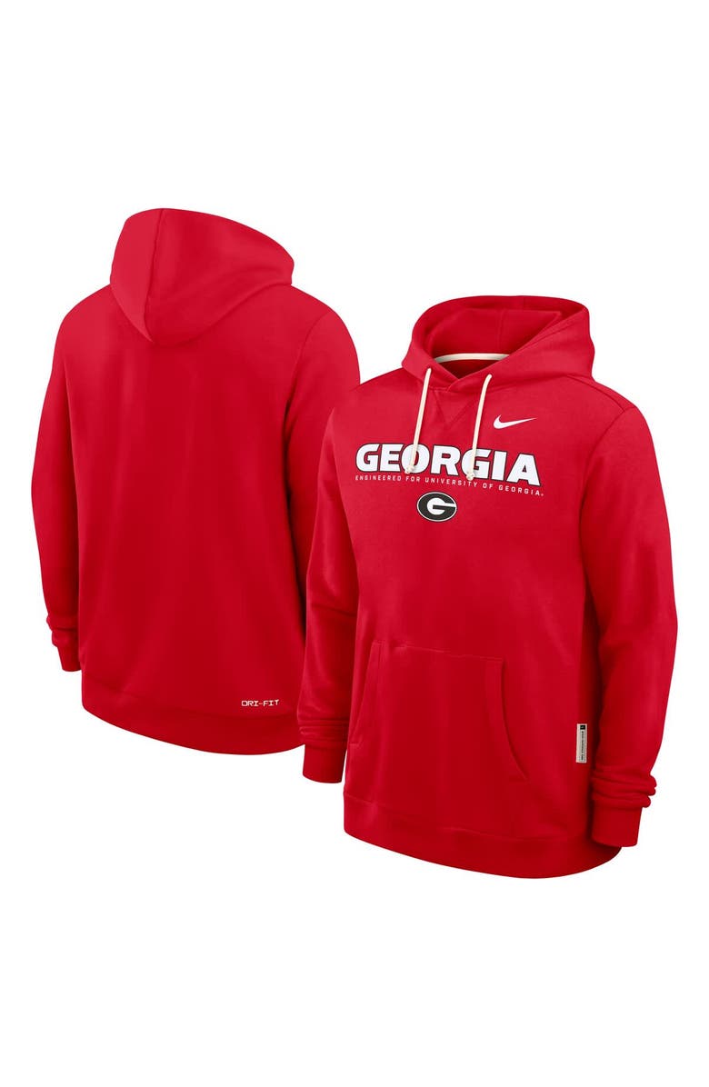 Nike Men's Nike Red Georgia Bulldogs 2025 Sideline Standard Issue Dri-FIT Hoodie, Alternate, color, Red
