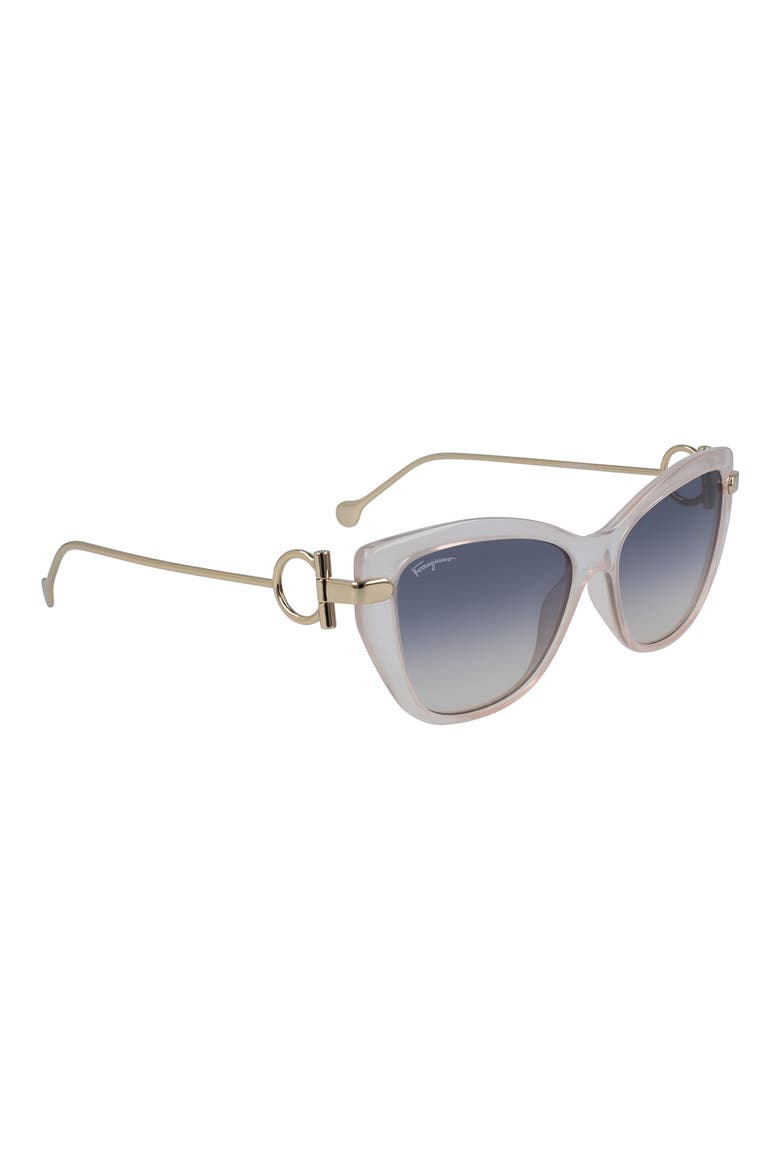 55mm Cat Eye Sunglasses, Alternate, color, NUDE
