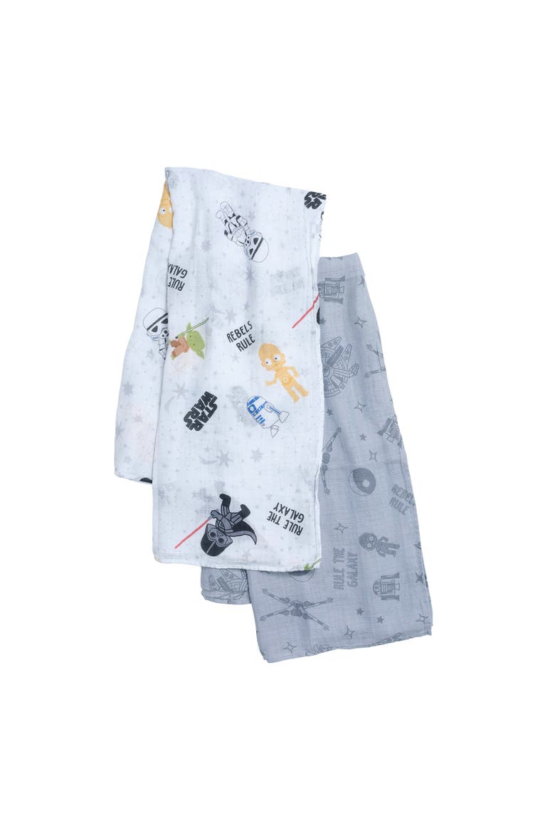 Star Wars 2-Pack Cotton Muslin Newborn Baby Swaddle Blankets, Main, color, Multicolor