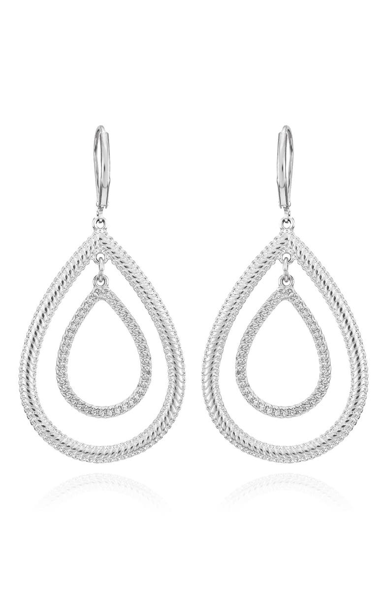Vince Camuto Orbital Teardrop Earrings, Main, color, Silver Tone