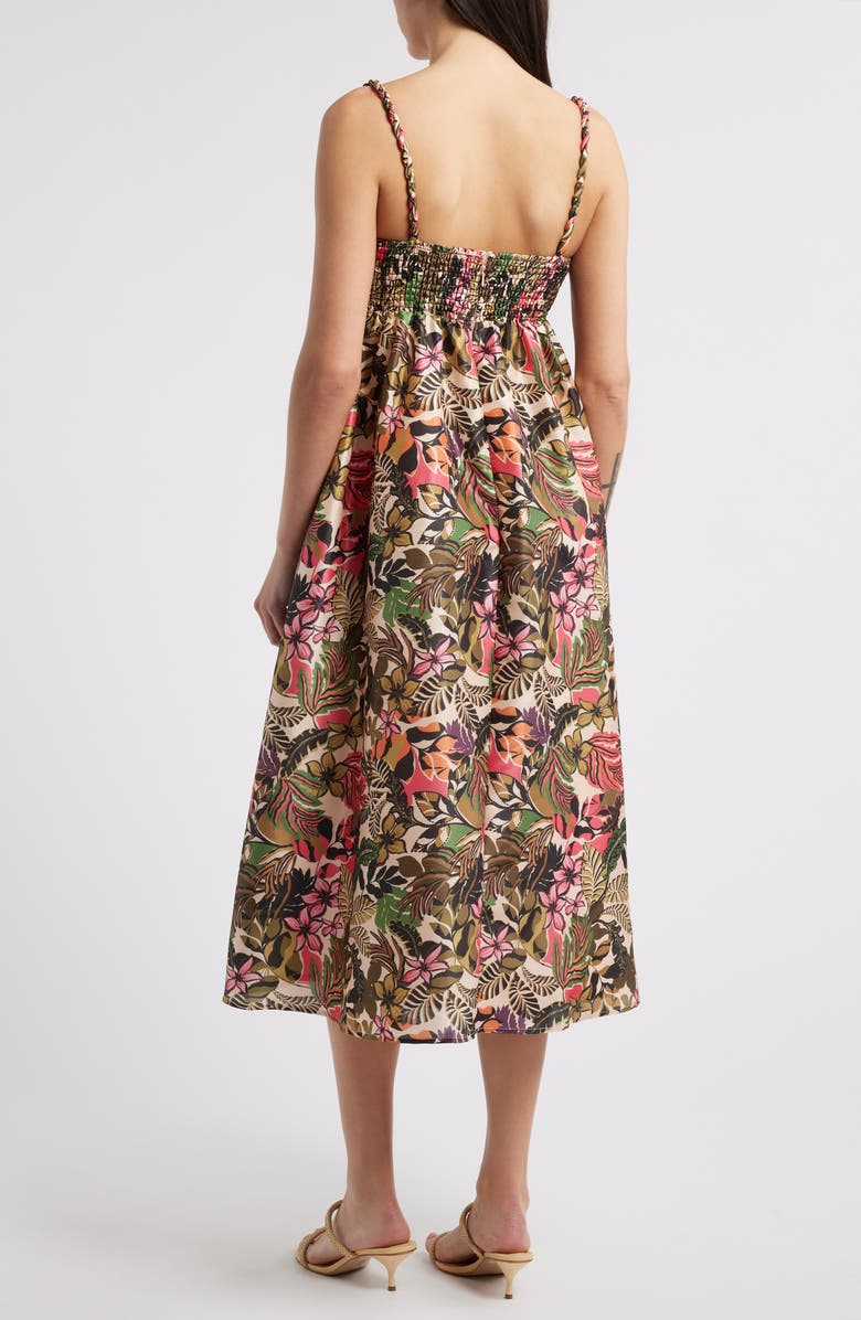 Hutch Twist Strap Sleeveless Midi Dress, Alternate, color, Multicolor Tropical