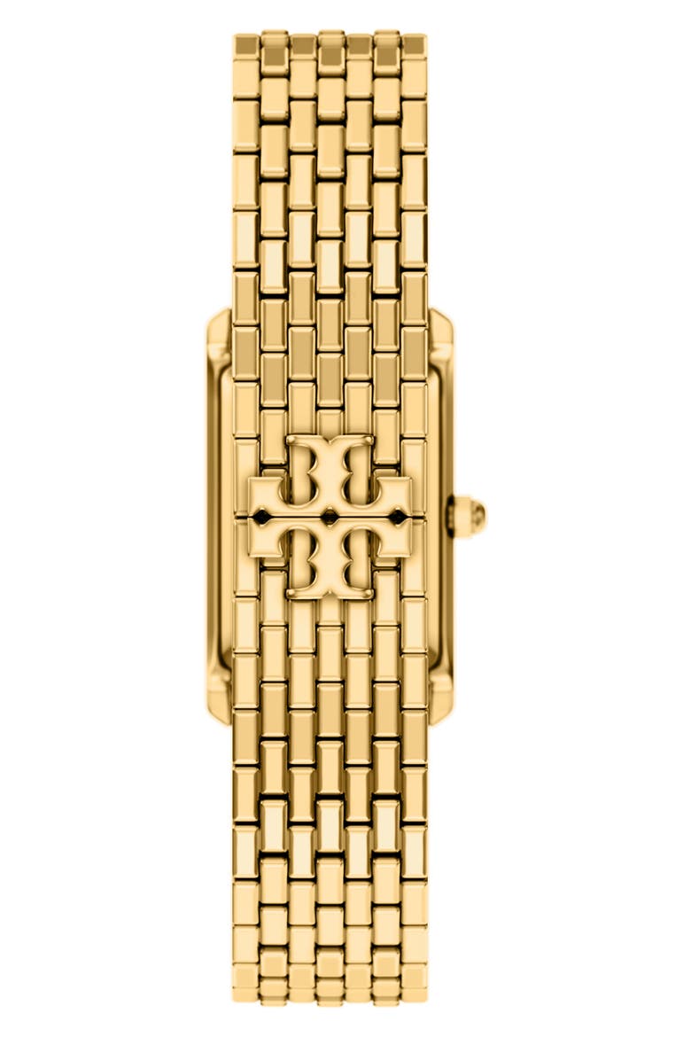 The Eleanor Slim Tank Bracelet Watch, 20mm x 34mm, Alternate, color, GOLD/ WHITE