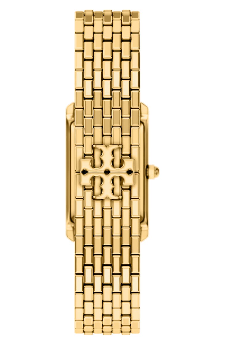 Tory Burch The Eleanor Slim Tank Bracelet Watch, 20mm x 34mm, Alternate, color, Gold/ White
