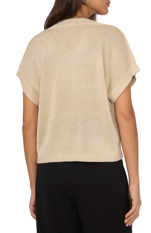 VINCE CAMUTO VINCE CAMUTO METALLIC V-NECK SWEATER