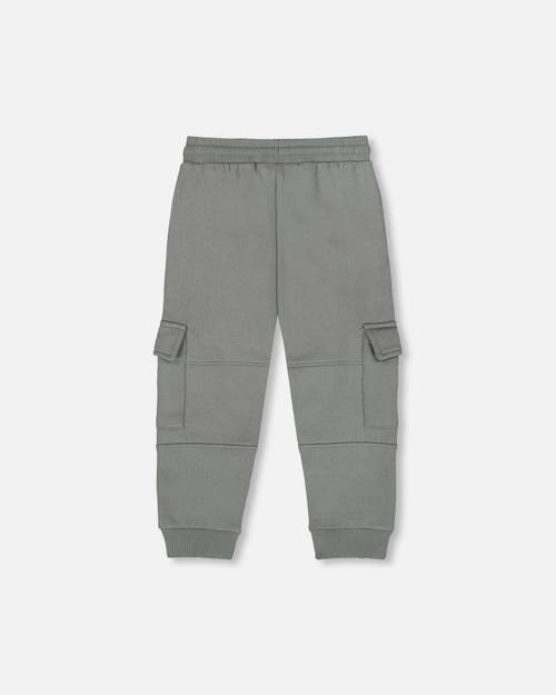 Deux Par Deux Fleece Sweatpants With Cargo Pockets In Green