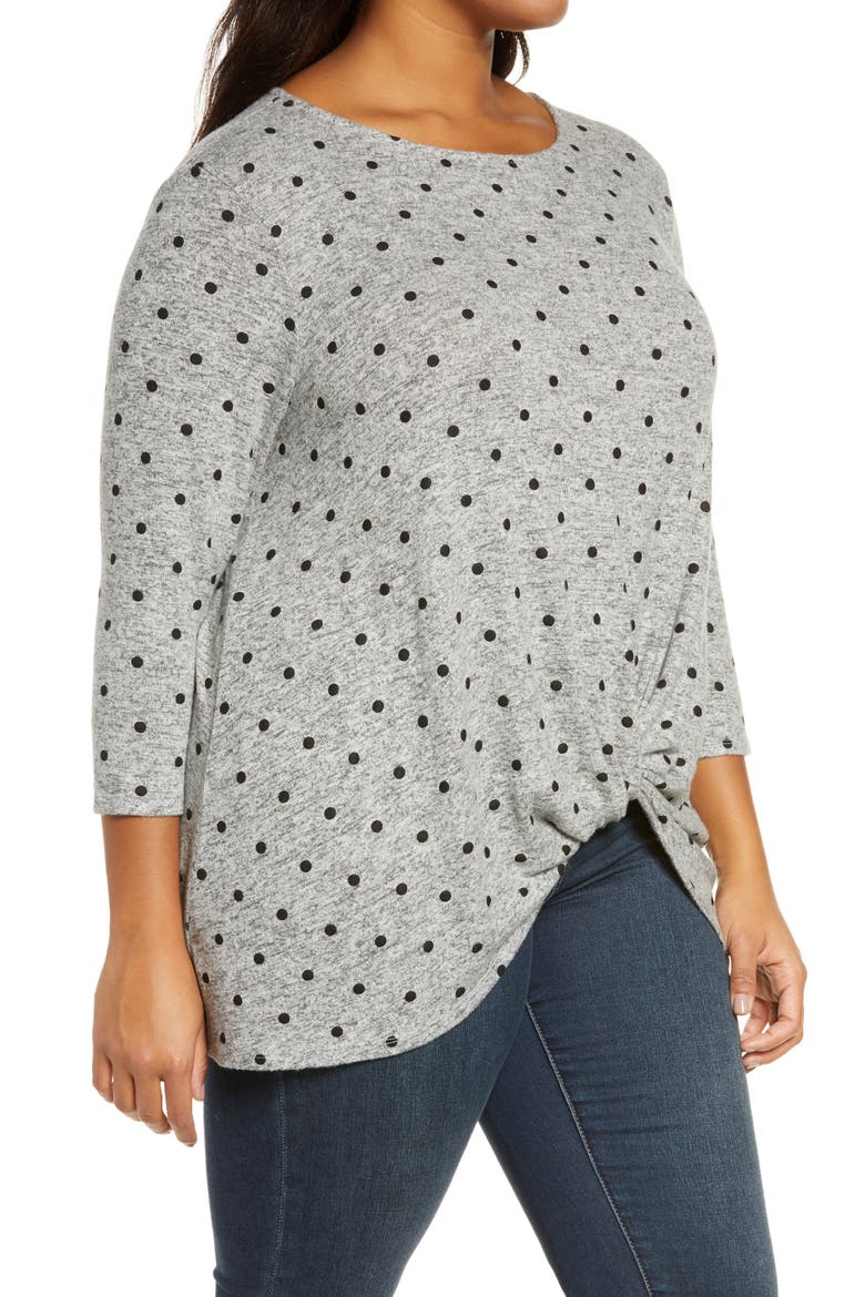 Gibson Twist Front Top, Alternate, color, HEATHER GREY DOT