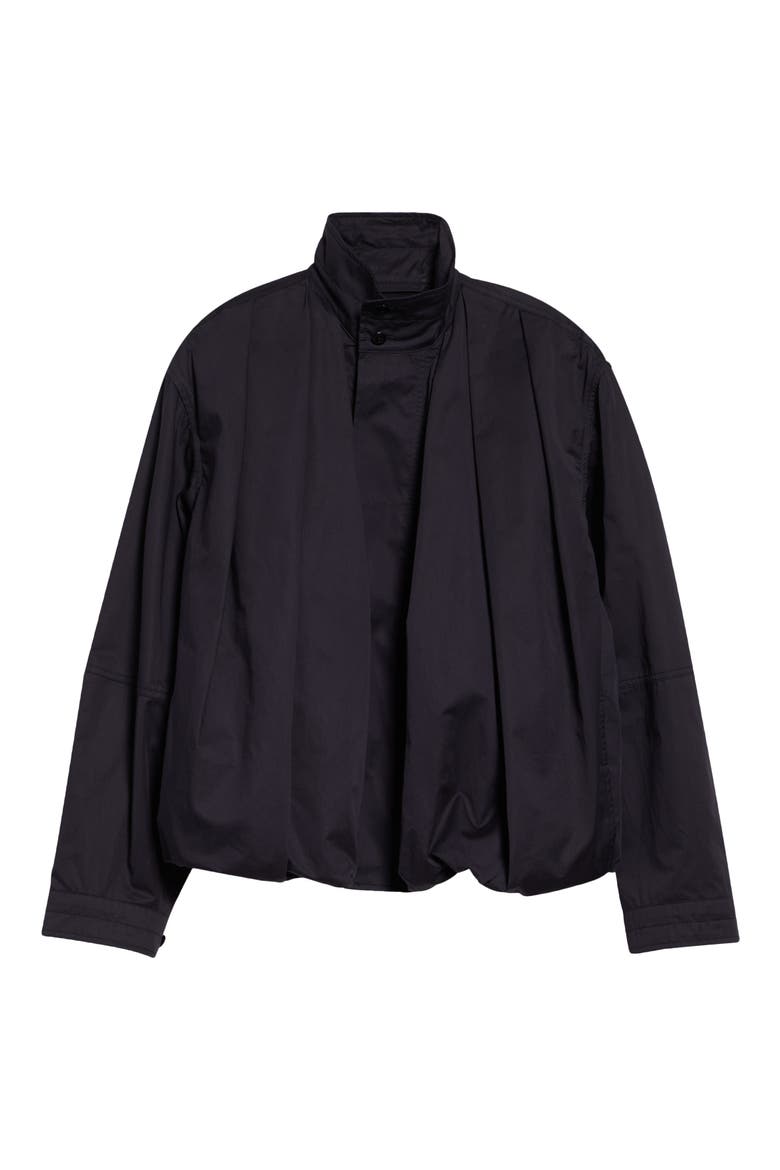Soft Pleated Cotton Sateen Blouson Jacket, Alternate, color, INK BLUE