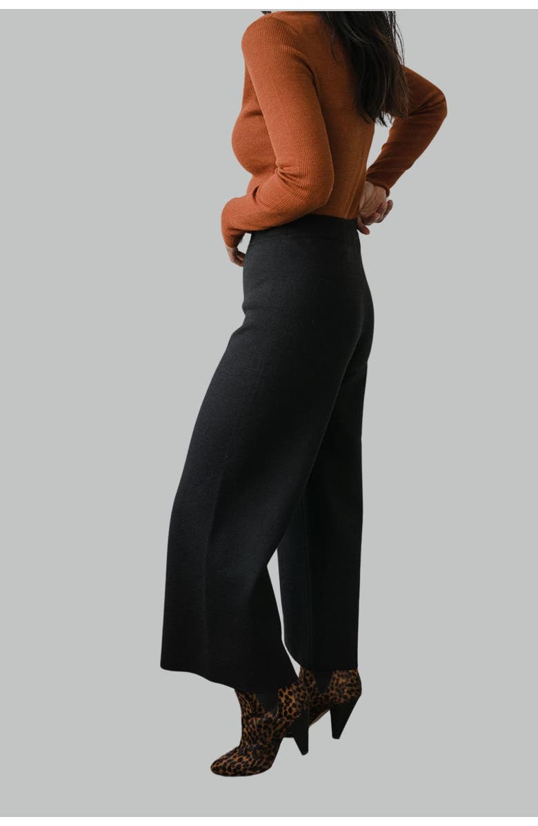 SSKEIN Wide Leg Trousers, Alternate, color, Black
