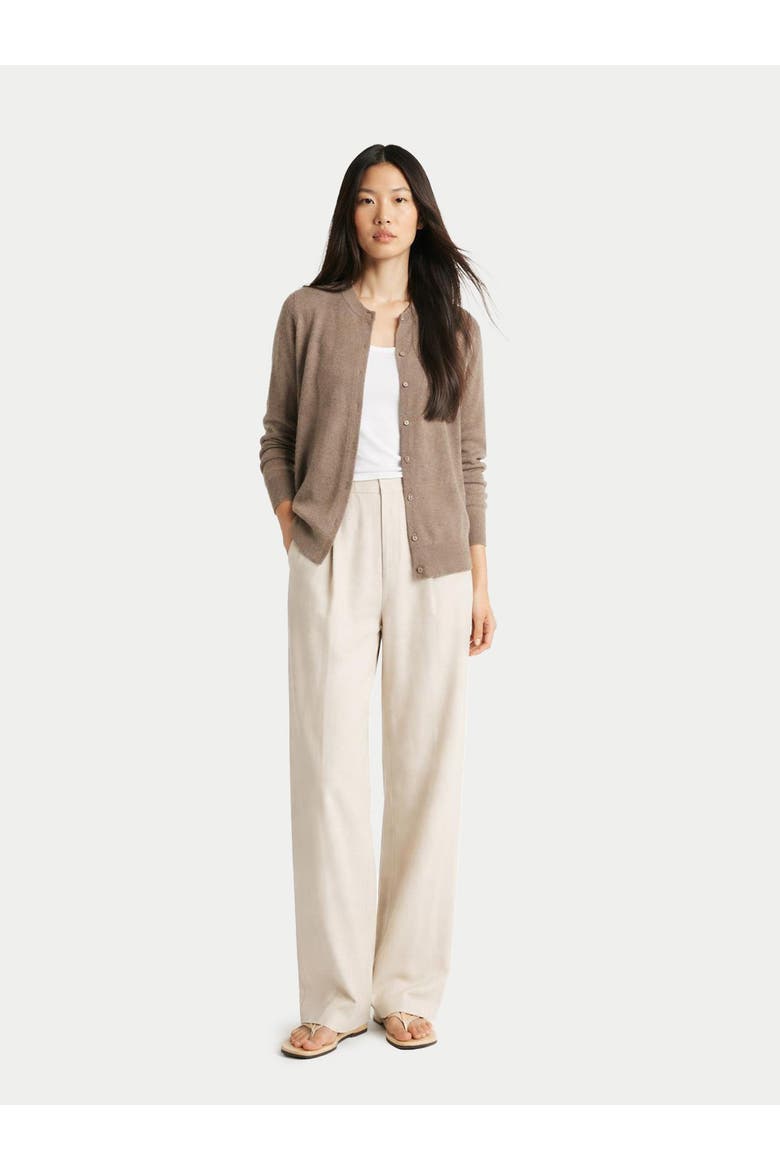 Timeless Cashmere Crewneck Cardigan, Alternate, color, taupe