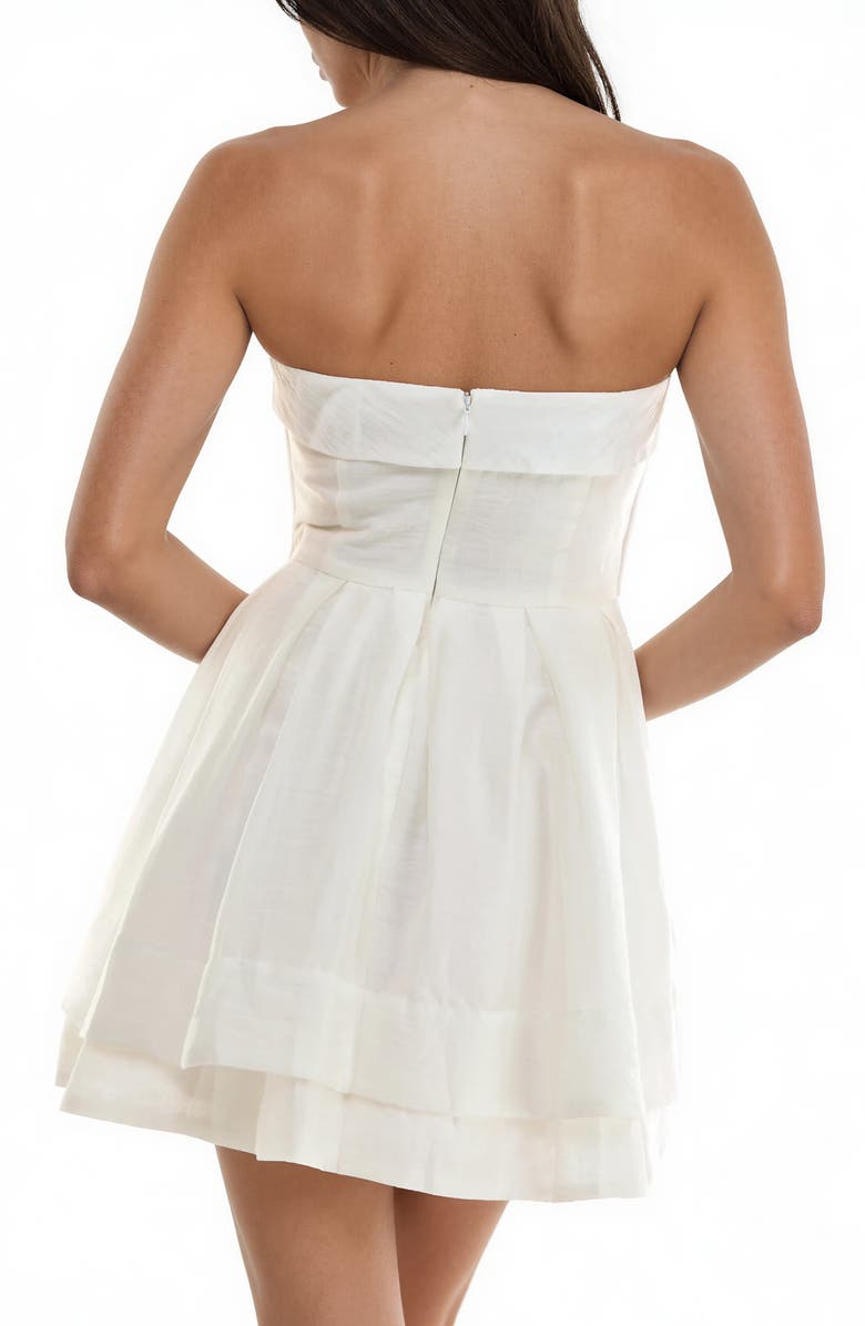 Socialite Double Flounce Strapless Minidress, Alternate, color, White