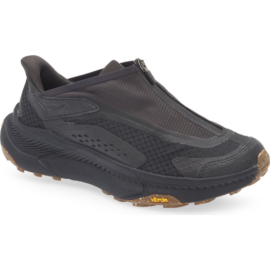 Hoka Technical Ripstop Trail Shoes With Zip Closure In Black