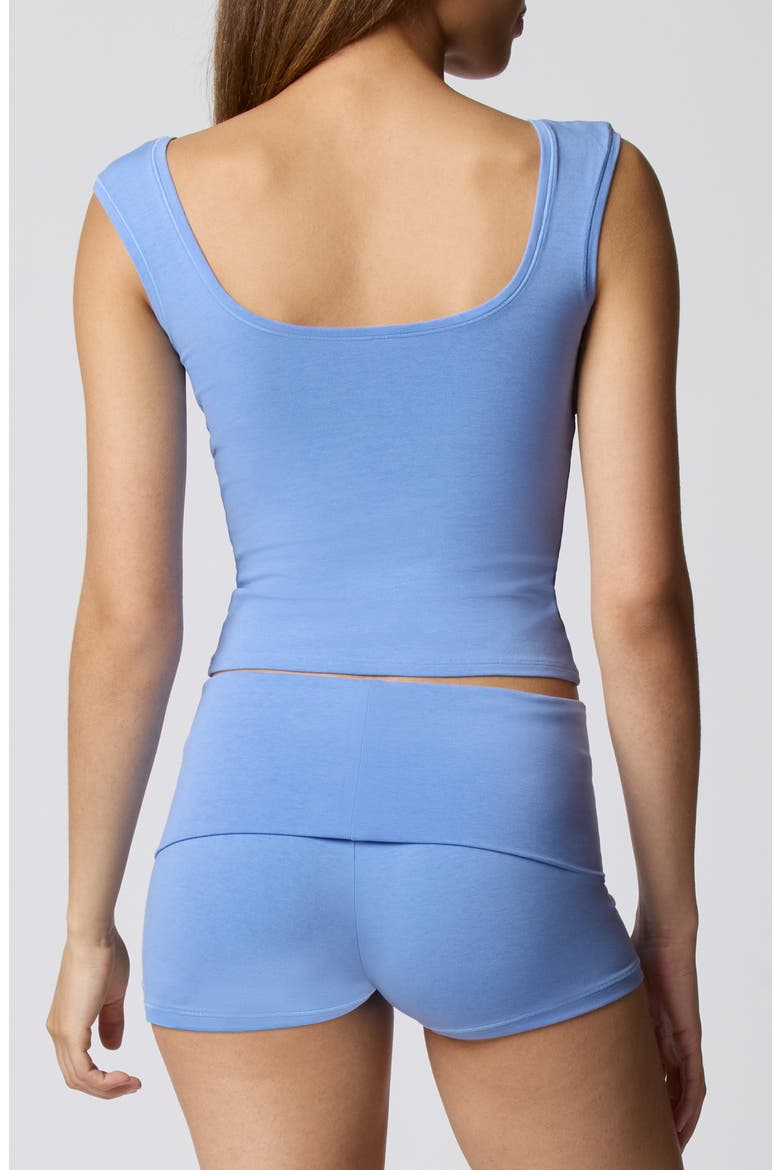 Ruched Bust Cotton Blend Tank, Alternate, color, PROVENCE