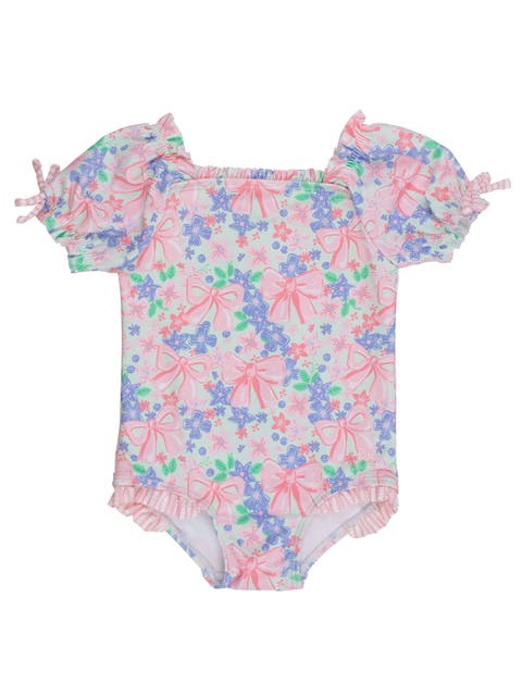 UPF50+ Puff Sleeve One Piece Swimsuit (Toddler, Kids)