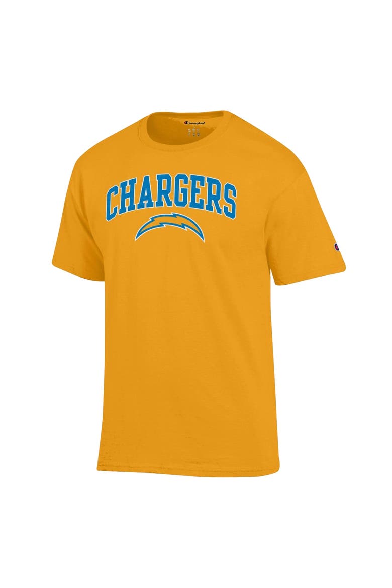 Men's Champion Gold Los Angeles Chargers Arch Over Logo T-Shirt, Alternate, color, Gold