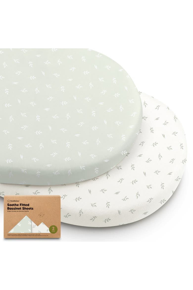 2-Pack Soothe Fitted Bassinet Sheets, Main, color, Herb