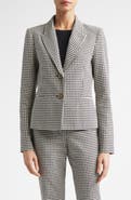 ST. JOHN Vichy Houndstooth Cotton Blend Jacket
