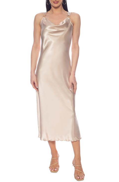 Satin Cowl Neck Dress