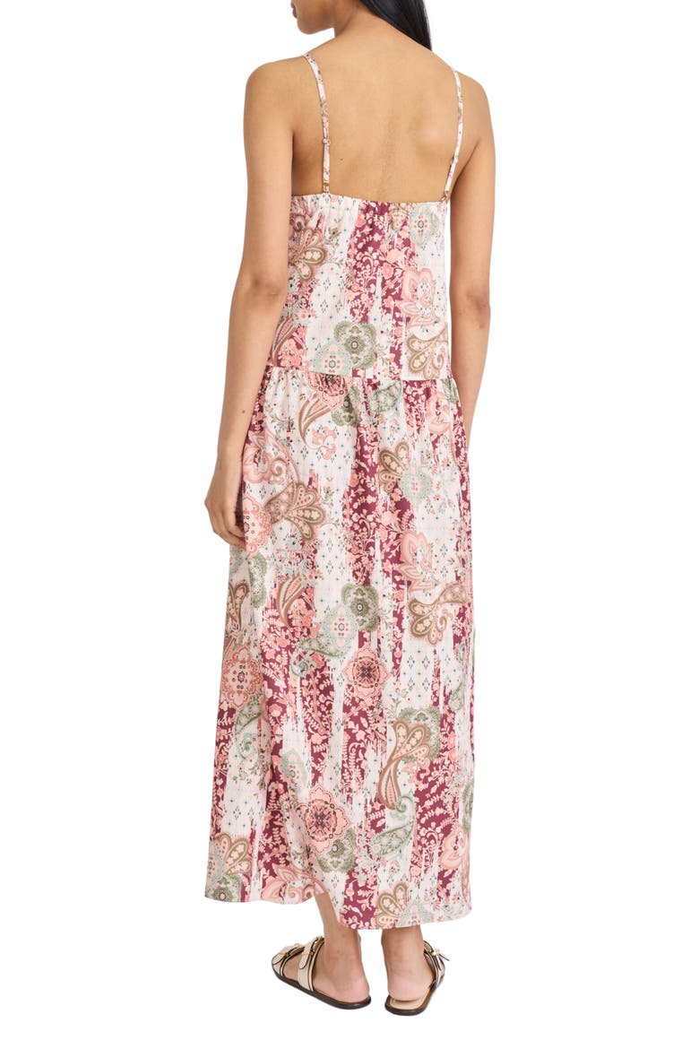 Paisley Print Maxi Dress, Alternate, color, BEIGE/ PEACH FUZZ