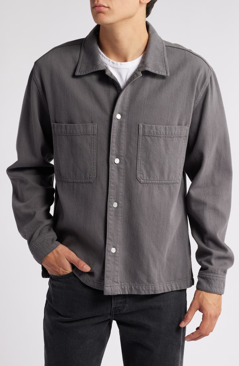 FRAME Textured Terry Double Pocket Overshirt, Alternate, color, 