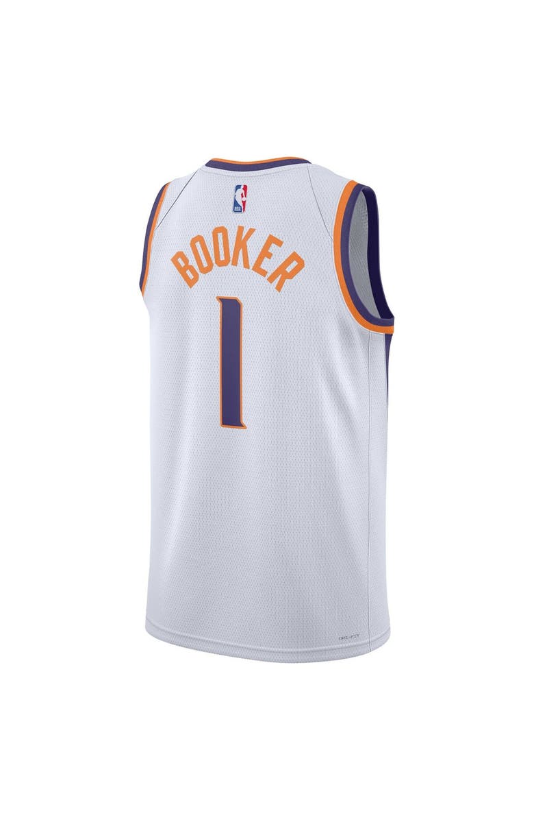 Nike Unisex Nike Devin Booker White Phoenix Suns Swingman Jersey - Association Edition, Alternate, color, 
