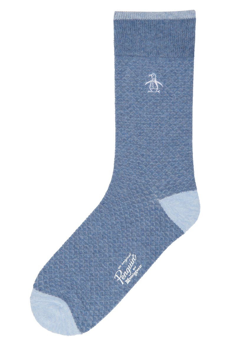 Pico Bird's Eye Dress Socks, Main, color, DENIM