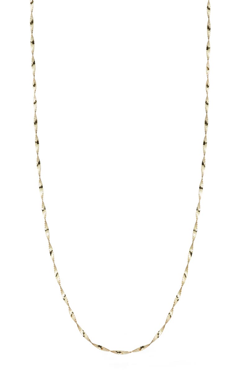 Ember Fine Jewelry Twisted Herringbone Chain Necklace, Main, color, Gold