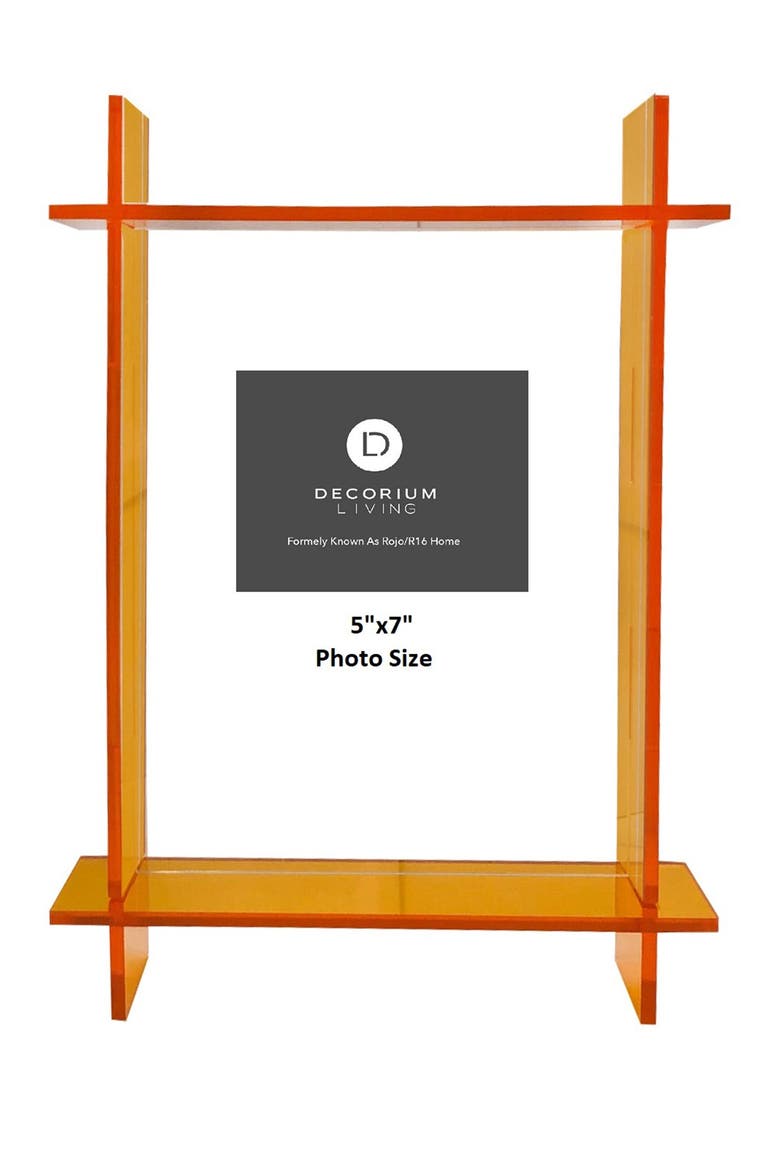 Neon Orange Lucite 5" x 7" Frame, Main, color, NEON ORNG/CLEAR