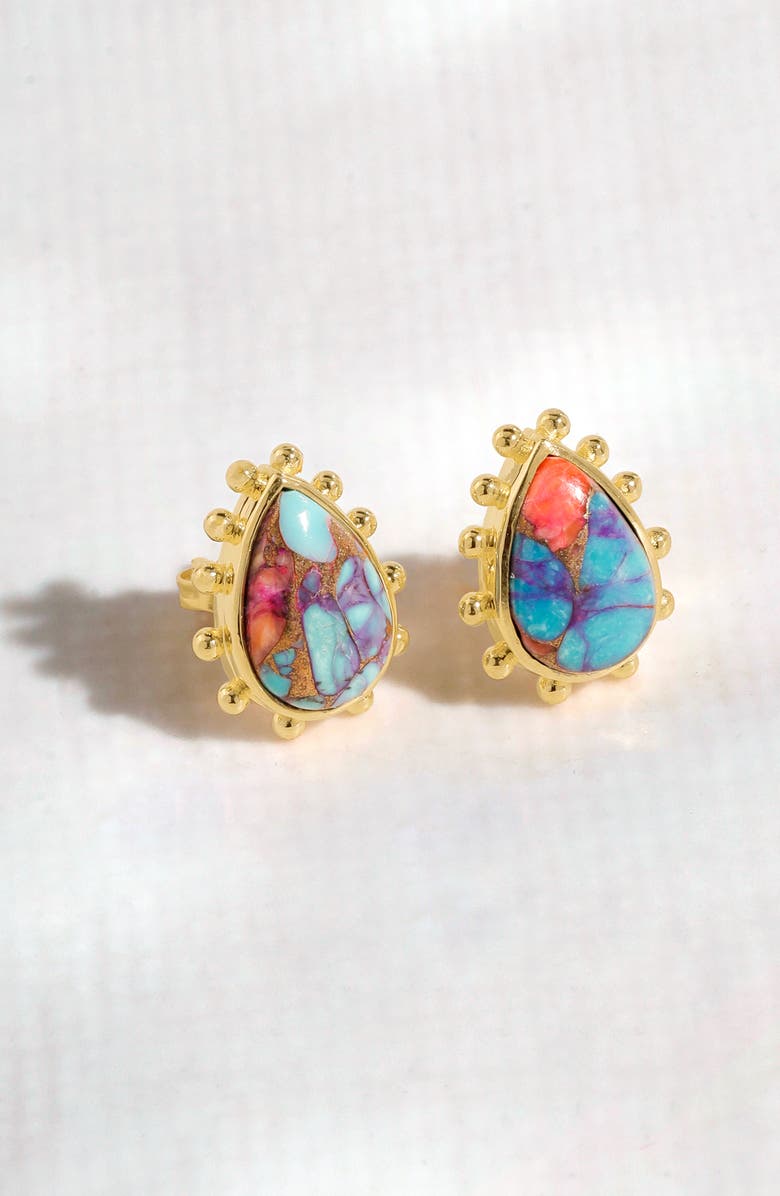 YS GEMS Mohave Turquoise Drop Earrings, Alternate, color, Pink