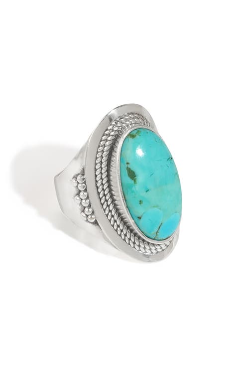 Turquoise Silver Plated Statement Ring