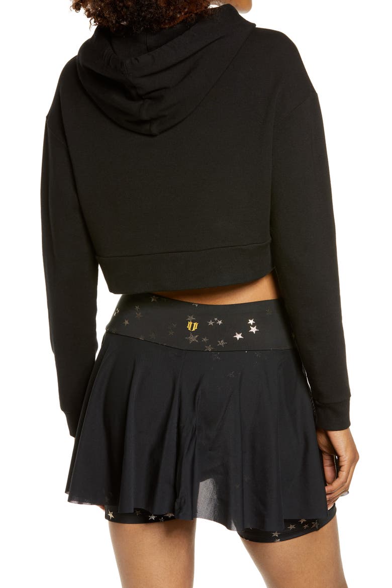 Member Crop Tennis Hoodie, Alternate, color, BLACK