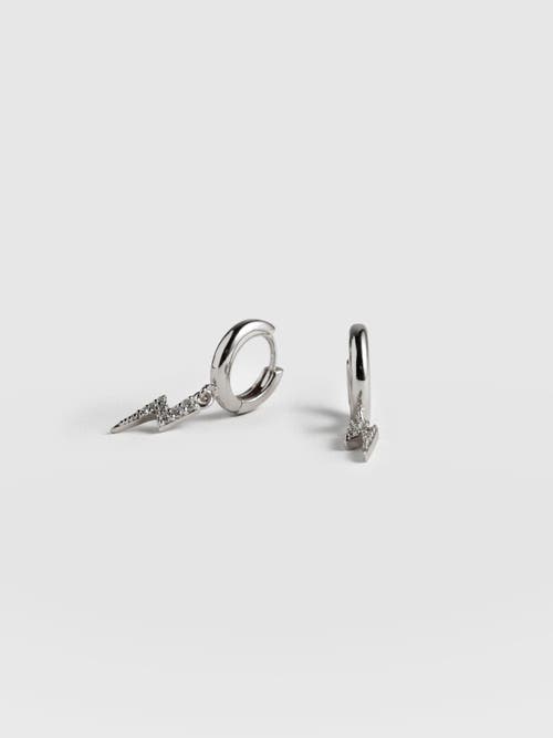 Saint + Sofia Astral Lightning Charm Drop Earrings In Silver