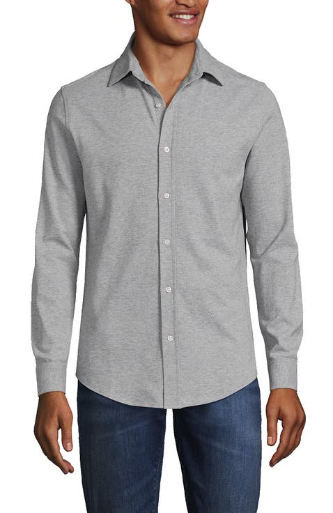 Long Sleeve Knit Oxford Shirt