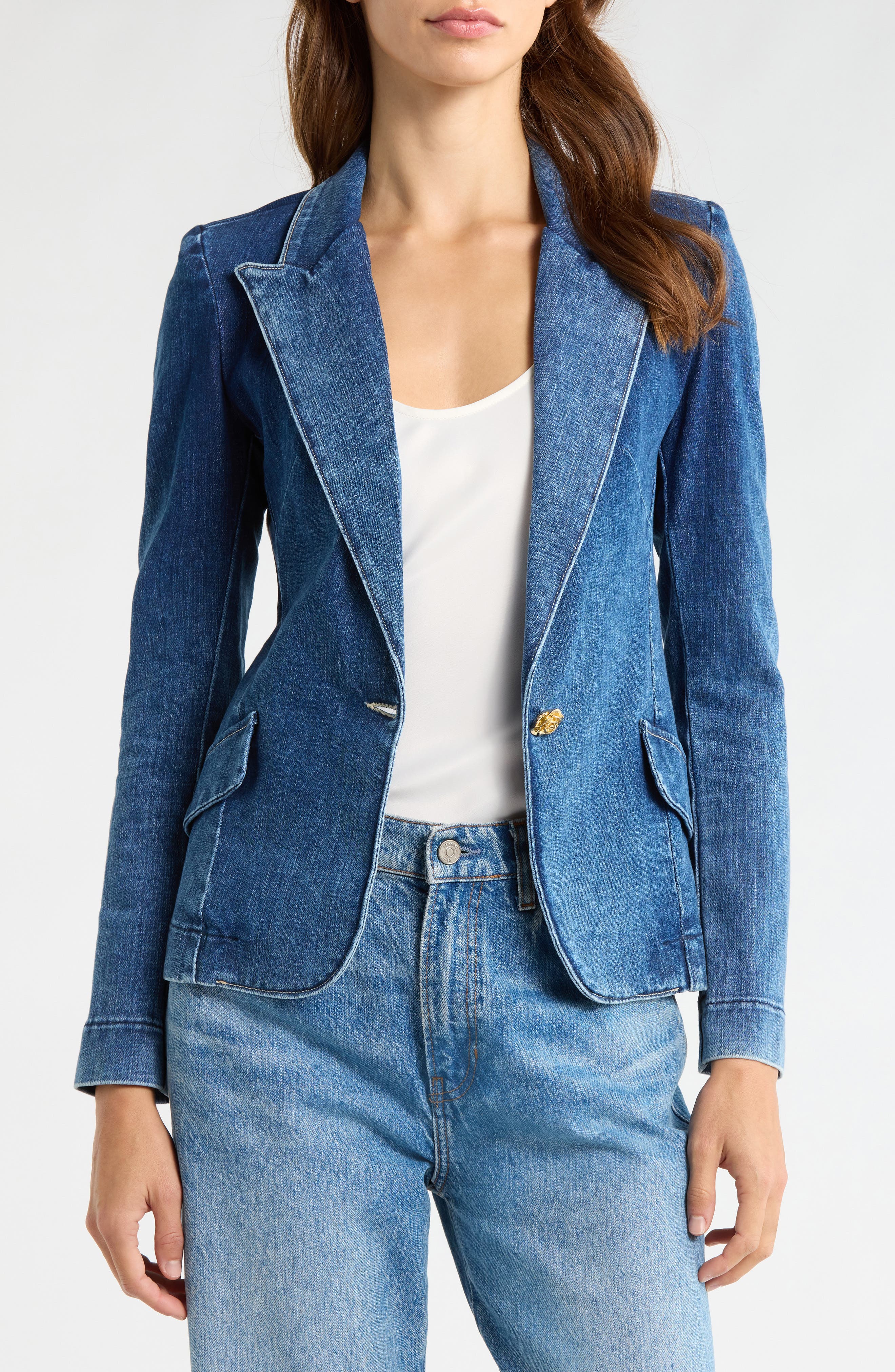 L'AGENCE Baldwin Denim Blazer