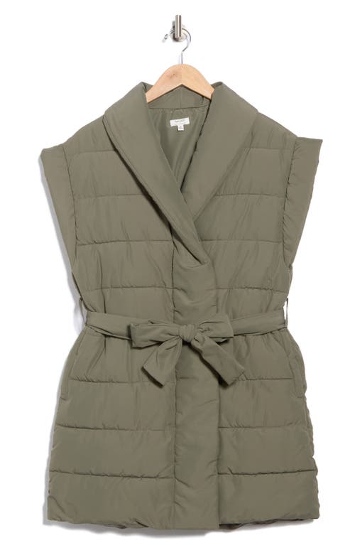Splendid X @cellajaneblog Long Quilted Puffer Vest In Green