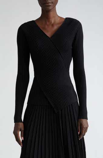 Wrap Front V-Neck Rib Sweater