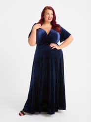 Scarlett & Jo Isabelle Panne Velvet Maxi Dress