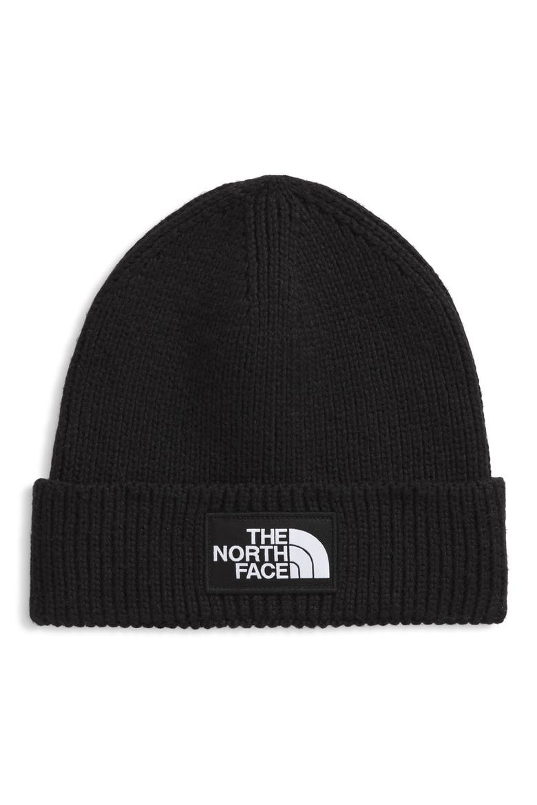 Logo Box Cuffed Beanie, Main, color, TNF BLACK